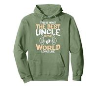 This is what the best uncle in the world looks Pullover Hoodie, Adult Unisex, Sage Green, Large