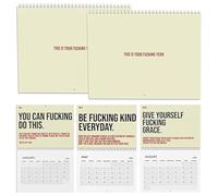 This is Your Fucking Year Calendar 2025, Motivational Calendar 2025, Funny Hanging Inspirational Wall Calendar, Novelty Planning Wall Calendar Note Pads for Home Office (2Pcs)