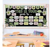 This is Your Year Bulletin Board Set - Plant Motivational Classroom Decor, Inspirational Welcome Back to School Cutouts for School, Office, Chalkboard, Wall & Door Decor Supplies