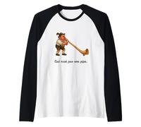 This isn't a Pipe - Alphorn Gag - Ceci N'est Pas Une Pipe Raglan Baseball Tee