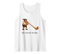 This isn't a Pipe - Alphorn Gag - Ceci N'est Pas Une Pipe Tank Top