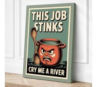 This Job Stinks Retro Canvas Wall Art Print 24x16 Inch (61 x 41 cm)