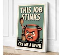 This Job Stinks Retro Canvas Wall Art Print 24x16 Inch (61 x 41 cm)