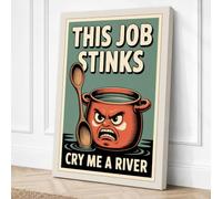 This Job Stinks Retro Canvas Wall Art Print 24x16 Inch (61 x 41 cm)