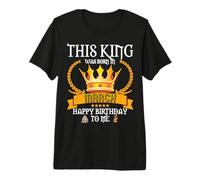 This King was Born in March Funny Mar Birthday Papa Father Premium T-Shirt