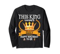 This King was Born in May Funny May-Birthday Papa Dad Daddy Long Sleeve T-Shirt