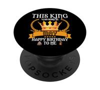 This King Was Born In May Funny May-Birthday Papa Dad Daddy PopSockets Adhesive PopGrip