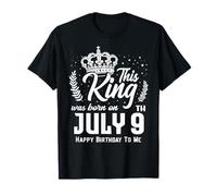 This King Was Born on July 9th Funny Birthday July 9 T-Shirt