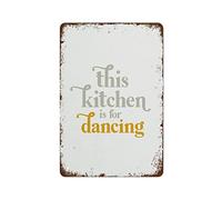 This Kitchen Is For Dancing Metal Signs Tin Sign Vintage Wall Decor Retro Art Tin Sign Funny Decorations For Home Bar Pub Cafe Farm Room Metal Poster Gift For Women 8x5.5 Inch