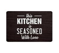 This Kitchen Is Seasoned With Love Metal Sign 12x18 Inch Farmhouse Coffee Bar Kitchen Business Wall Decorations Aluminum Tin Signs Wall Art Plaques for Lounge