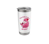 This Lady Needs A Drink (Funny Flamingo Graphic) Stainless Steel Insulated Tumbler
