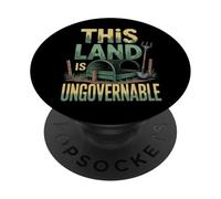 This Land Is Ungovernable Funny Anarchist Farmer PopSockets Adhesive PopGrip