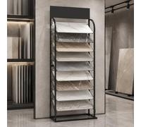 This Large Sample Storage Rack Standing, Floor Tile Display Stand, Marble Slab Organizer Shelf for Retail Stores/Trade Show(Black A)