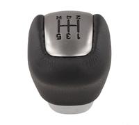 This Leather And Plastic Shift Knob, For Suzuki Grand Vitara 2 II MK2 Models 2006-2015, Is Equipped With An Ergonomic Grip And Features A Silver And Black Color Scheme.(Black)
