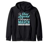 This Legend Is Born In March Whole Month Zip Hoodie