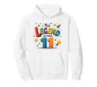 This Legend Is Now 11 - Birthday Gift for 11 Year Old Man Myth Legend Pullover Hoodie, Adult Unisex, White, XX-Large