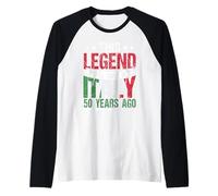 This Legend was Born in Italy 50 Years Ago 50th Birthday Raglan Baseball Tee