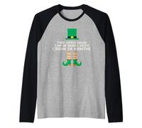 This Leprechaun Can Be Bribed With Creme De Menthe Paddy Day Raglan Baseball Tee