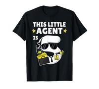 This Little Agent is 5 Year Old 5th Birthday Spy Theme T-Shirt