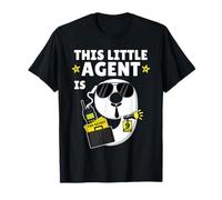 This Little Agent is 9 Year Old 9th Birthday Spy Theme T-Shirt