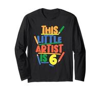 This Little Artist Is 6 Birthday Design Long Sleeve T-Shirt