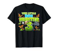 This Little Bug Hunter is 3 Years Old Bug 3rd Birthday Party Value Graphic T-Shirt, Men, Black, S