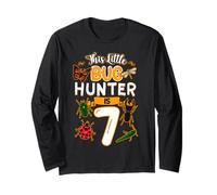This Little Bug Hunter is 7 Birthday Insect Bday Party Long Sleeve T-Shirt