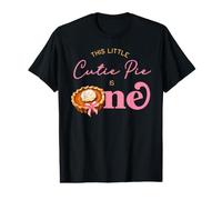 This Little Cutie Pie is One Fall Pumpkin 1st Birthday Girl Value Graphic T-Shirt