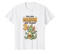 This Little Dragon Just Turned 3 - 3rd Birthday Girls T-Shirt