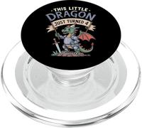 This Little Dragon Just Turned 4 - 4th Birthday Boys Dragon PopSockets PopGrip for MagSafe