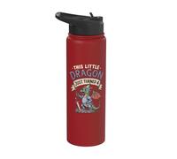 This Little Dragon Just Turned 4 - 4th Birthday Boys Dragon Stainless Steel Insulated Water Bottle