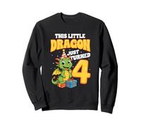This Little Dragon Just Turned 4 - 4th Birthday Boys Dragon Sweatshirt
