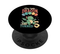 This Little Dragon Just Turned 5 - 5th Birthday PopSockets Adhesive PopGrip
