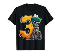 This Little Dude is 3 Dino & Monster Truck Birthday T-Shirt