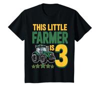 This Little Farmer is 3 Funny Tractor Birthday Outfit T-Shirt