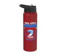 This Little Firecracker is Turning 2 Birthday 4th of July Stainless Steel Insulated Water Bottle