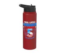 This Little Firecracker is Turning 3 Birthday 4th of July Stainless Steel Insulated Water Bottle