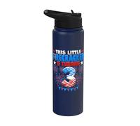This Little Firecracker is Turning 3 Birthday 4th of July Stainless Steel Insulated Water Bottle