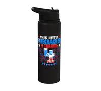 This Little Firecracker is Turning 4 Birthday 4th of July Stainless Steel Insulated Water Bottle