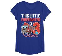 This Little Firefighter is 3 Funny Fire Truck 3rd Birthday T-Shirt, Girls, Royal Blue, X-Small