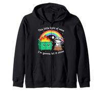 This Little Light Of Mine Funny Raccoon Dumpster Fire Meme Zip Hoodie