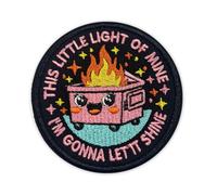 This Little Light of Mine I'm Gonna Let It Shine Patch 3 Inch Dumpster Fire | 3 Inches Embroidered Patch with Sew On Iron On for Jackets Hats Backpacks Bags DIY Accessories for Kids Men and Women