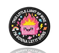 This Little Light of Mine I'm Gonna Let It Shine Patch 3 inch, Dumpster Fire Iron On Patch or Sew On Patches, Applique Embroidery Patches, Gift for Boys Girls