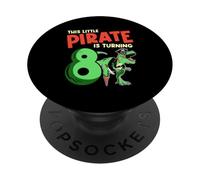 This Little Pirate Is Turning 2 T-Rex Dinosaur 2nd Birthday PopSockets Adhesive PopGrip
