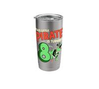 This Little Pirate is Turning 2 T-Rex Dinosaur 2nd Birthday Stainless Steel Insulated Tumbler