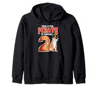 This Little Pirate Is Turning 2 Wild Tiger 2nd Birthday Zip Hoodie