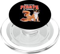 This Little Pirate Is Turning 3 Wild Tiger 3rd Birthday PopSockets PopGrip for MagSafe