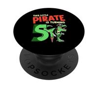 This Little Pirate Is Turning 5 T-Rex Dinosaur 5th Birthday PopSockets Adhesive PopGrip