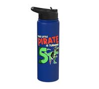 This Little Pirate is Turning 5 T-Rex Dinosaur 5th Birthday Stainless Steel Insulated Water Bottle