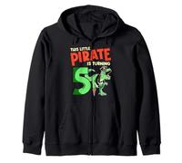 This Little Pirate Is Turning 5 T-Rex Dinosaur 5th Birthday Zip Hoodie